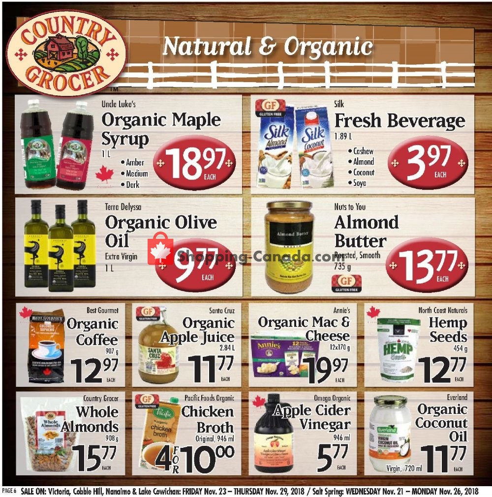 Country Grocer flyer from Friday November 23, 2018 to Thursday November 29, 2018 - page 6