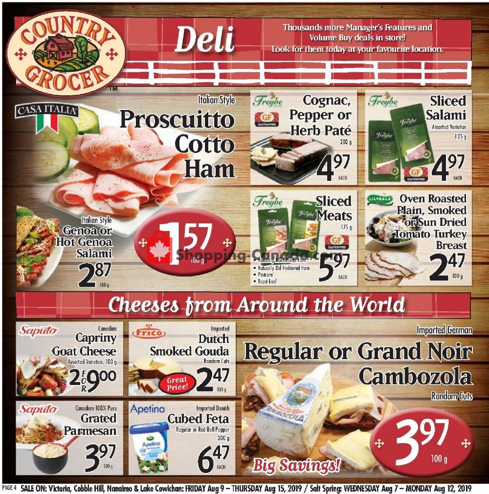 Country Grocer flyer from Friday August 9, 2019 to Thursday August 15, 2019 - page 4