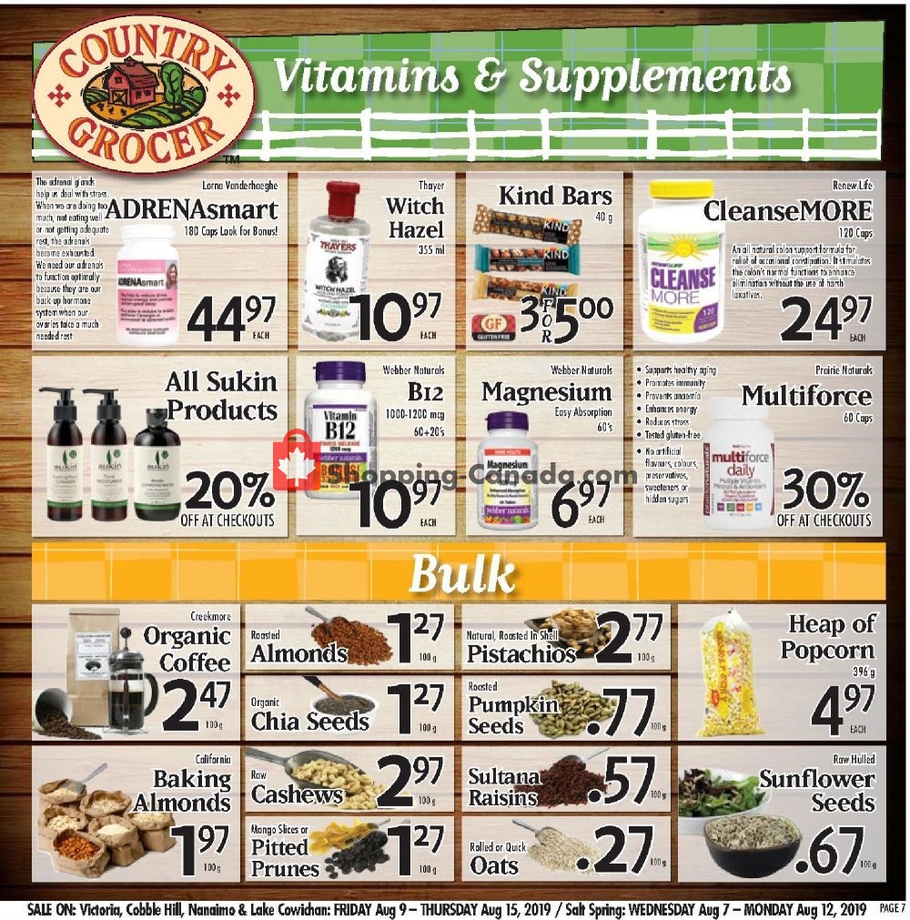 Country Grocer flyer from Friday August 9, 2019 to Thursday August 15, 2019 - page 7