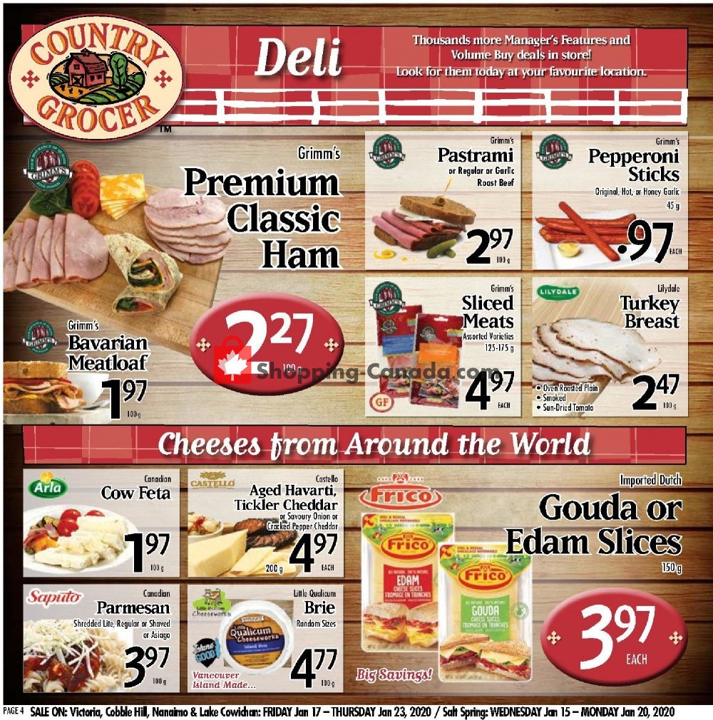 Country Grocer flyer from Friday January 17, 2020 to Thursday January 23, 2020 - page 4