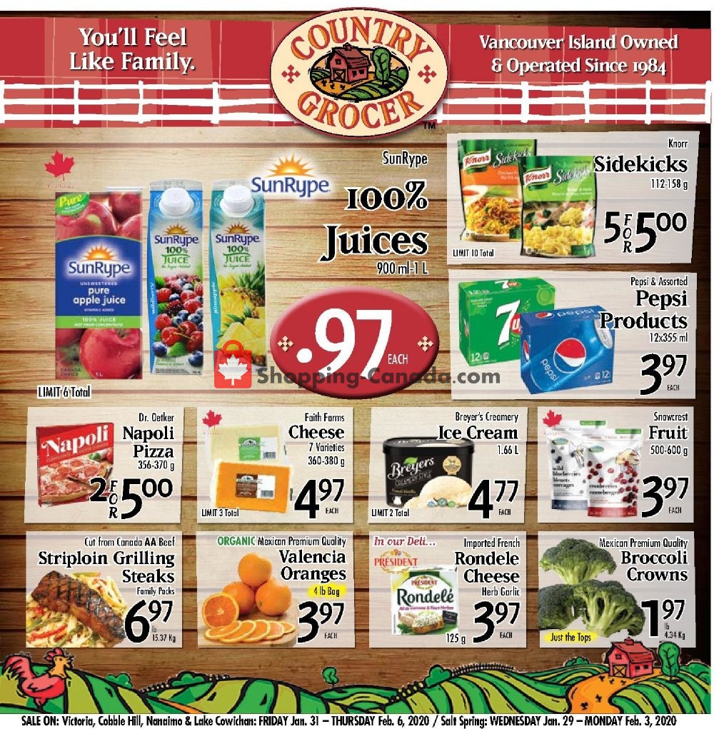 Country Grocer flyer from Friday January 31, 2020 to Thursday February 6, 2020 - page 1