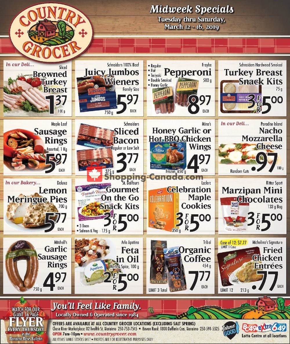 Country Grocer flyer from Tuesday March 12, 2019 to Saturday March 16, 2019 - page 1