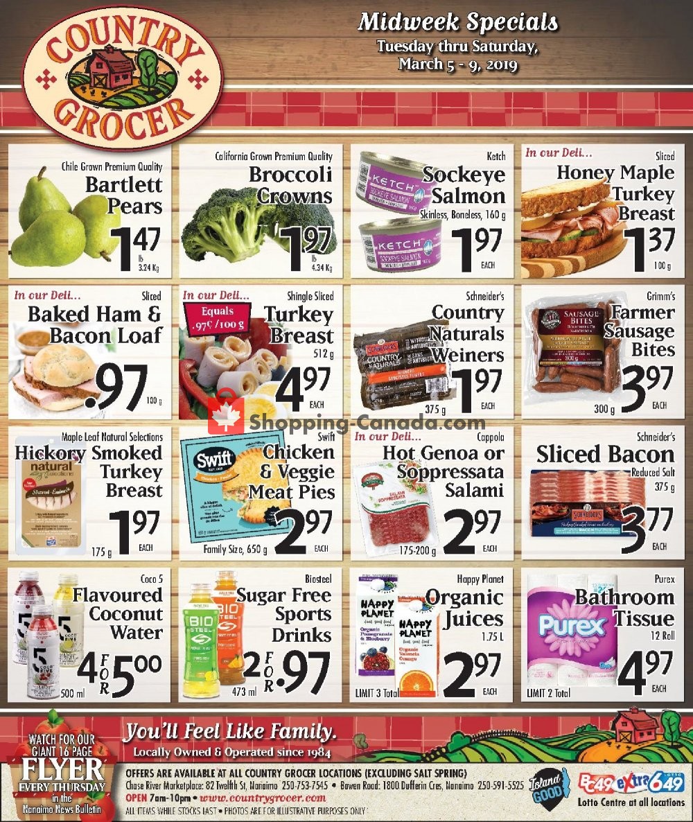 Country Grocer flyer from Tuesday March 5, 2019 to Saturday March 9, 2019 - page 1