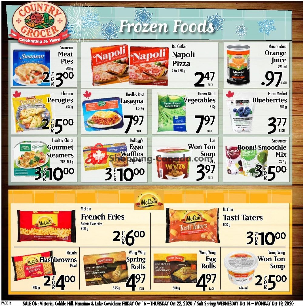 Country Grocer flyer from Friday October 16, 2020 to Thursday October 22, 2020 - page 16