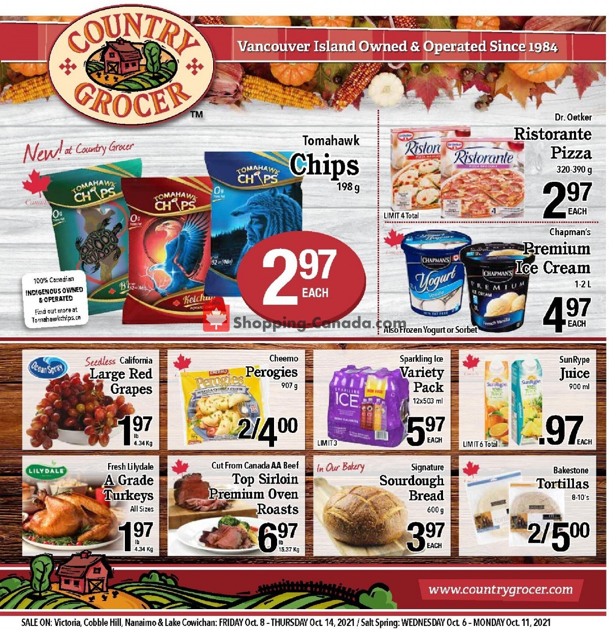 Country Grocer flyer from Friday October 8, 2021 to Thursday October 14, 2021 - page 1