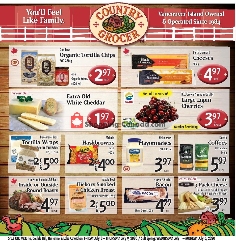 Country Grocer flyer from Friday July 3, 2020 to Thursday July 9, 2020 - page 1