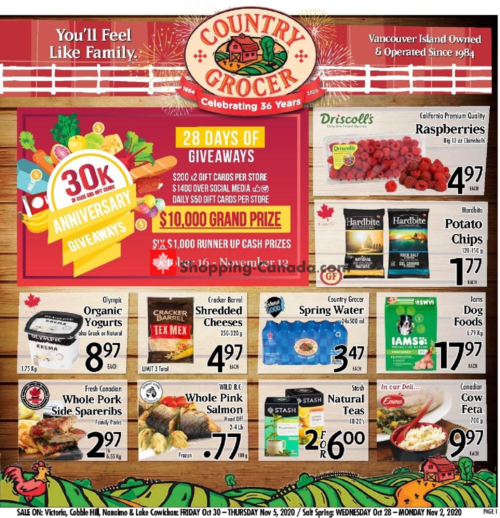 Country Grocer Canada, flyer (You Will Feel Like Family) October 30