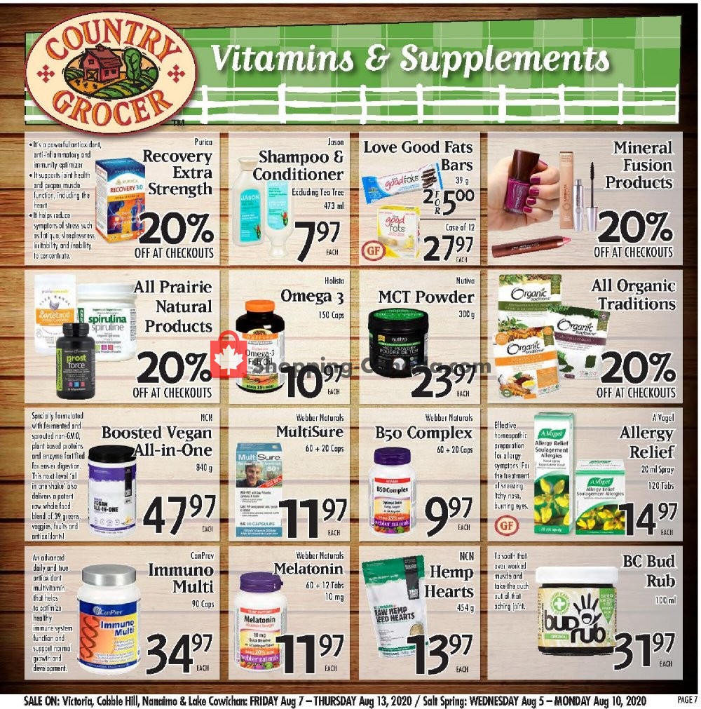 Country Grocer flyer from Friday August 7, 2020 to Thursday August 13, 2020 - page 7