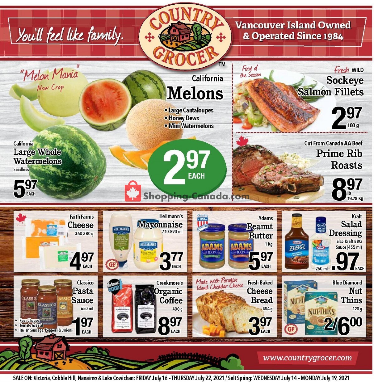 Country Grocer flyer from Friday July 16, 2021 to Thursday July 22, 2021 - page 1