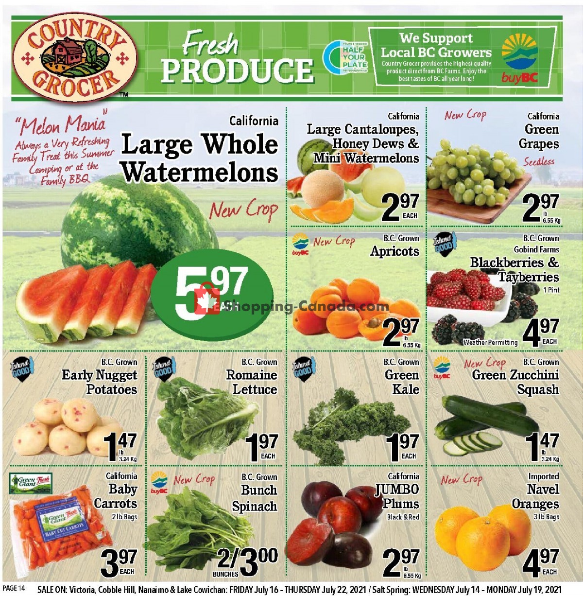 Country Grocer flyer from Friday July 16, 2021 to Thursday July 22, 2021 - page 14