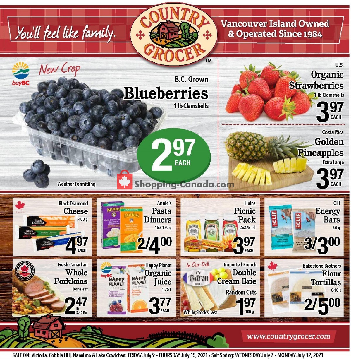 Country Grocer flyer from Friday July 9, 2021 to Thursday July 15, 2021 - page 1