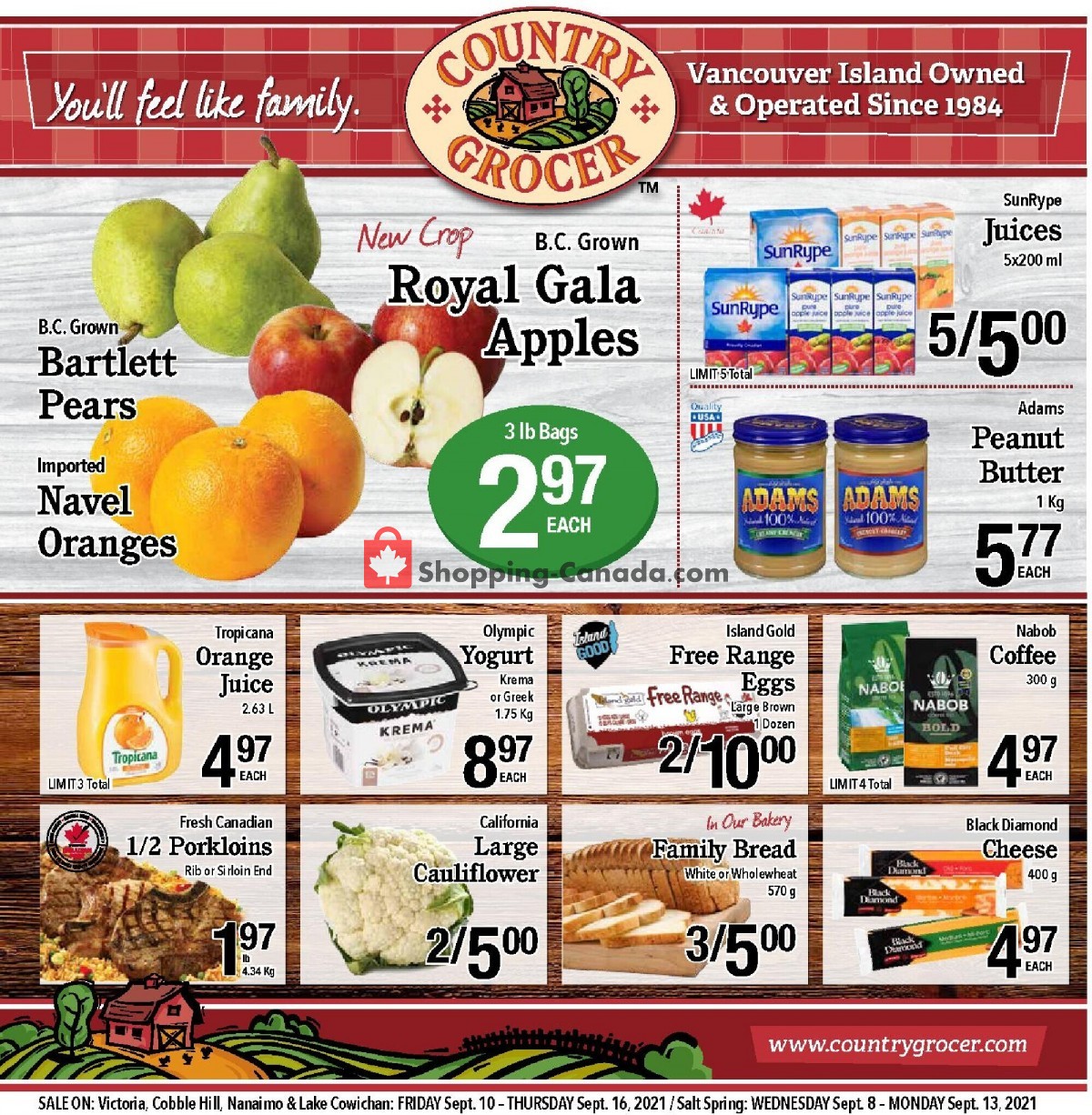 Country Grocer flyer from Friday September 10, 2021 to Thursday September 16, 2021 - page 1