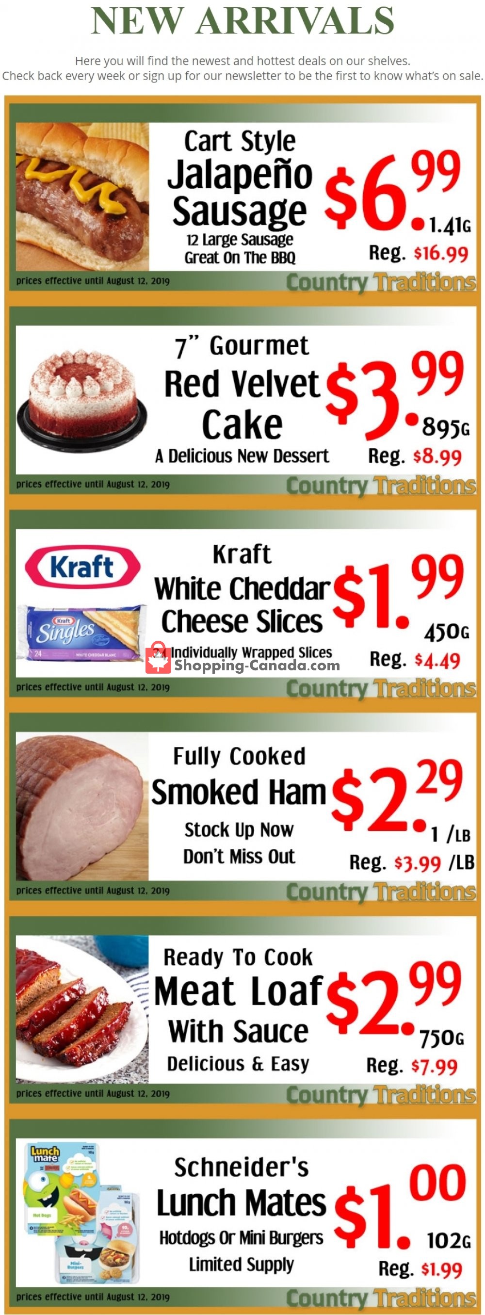 Country Traditions flyer from Tuesday August 6, 2019 to Monday August 12, 2019 - page 1