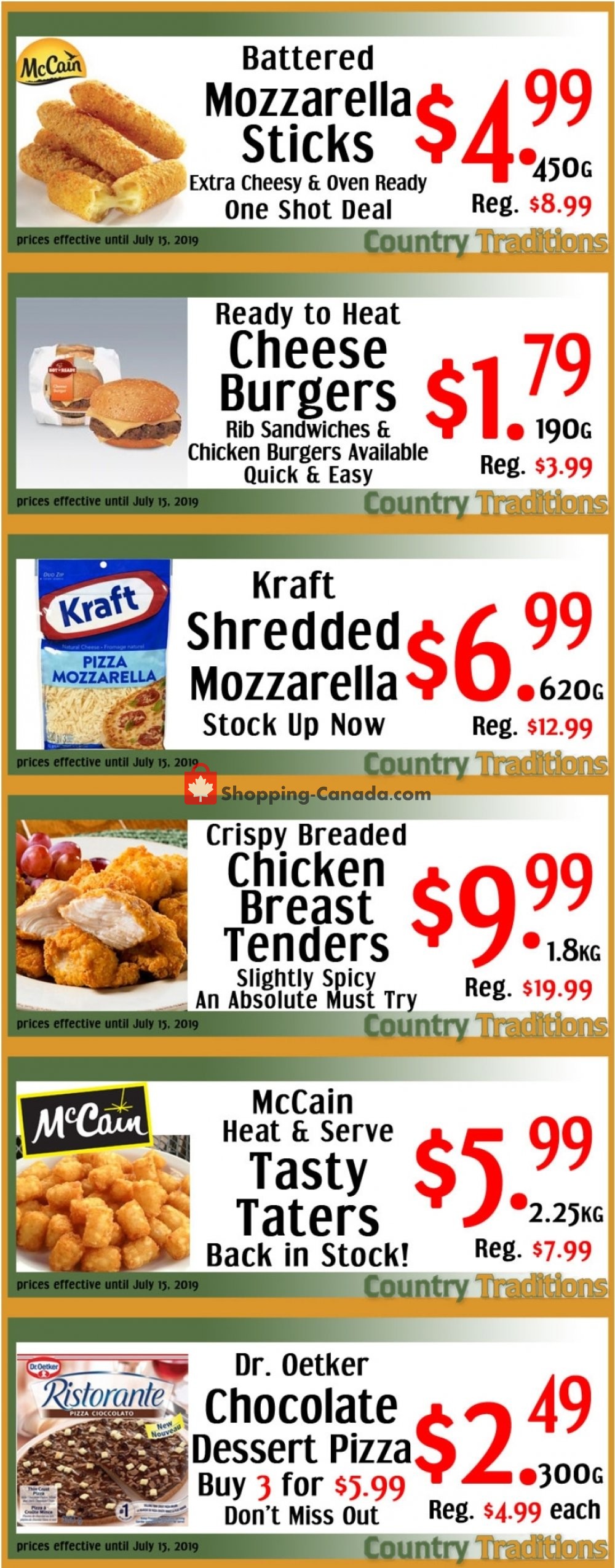 Country Traditions flyer from Tuesday July 9, 2019 to Monday July 15, 2019 - page 1