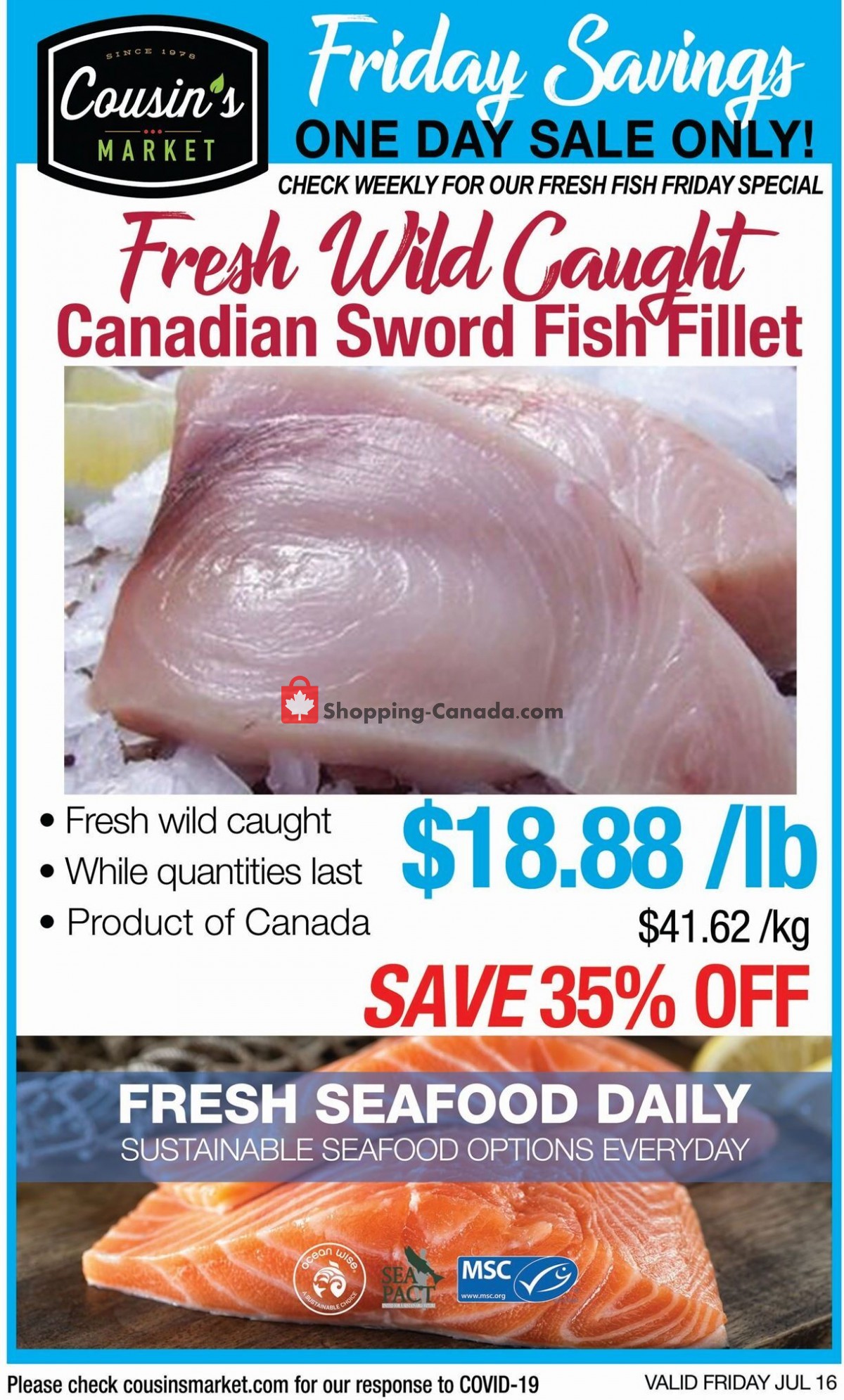 Cousin's Market flyer from Friday July 16, 2021 to Friday July 16, 2021 - page 1