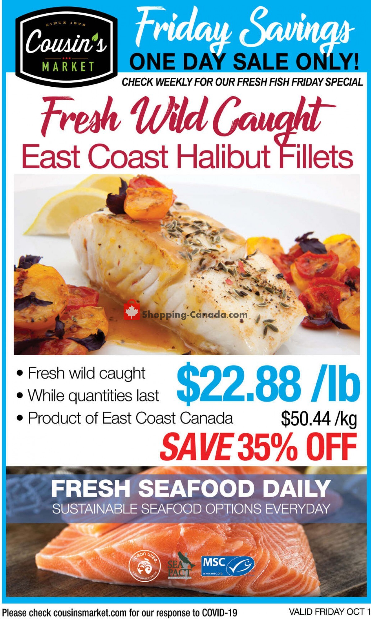 Cousin's Market flyer from Friday October 1, 2021 to Friday October 1, 2021 - page 1