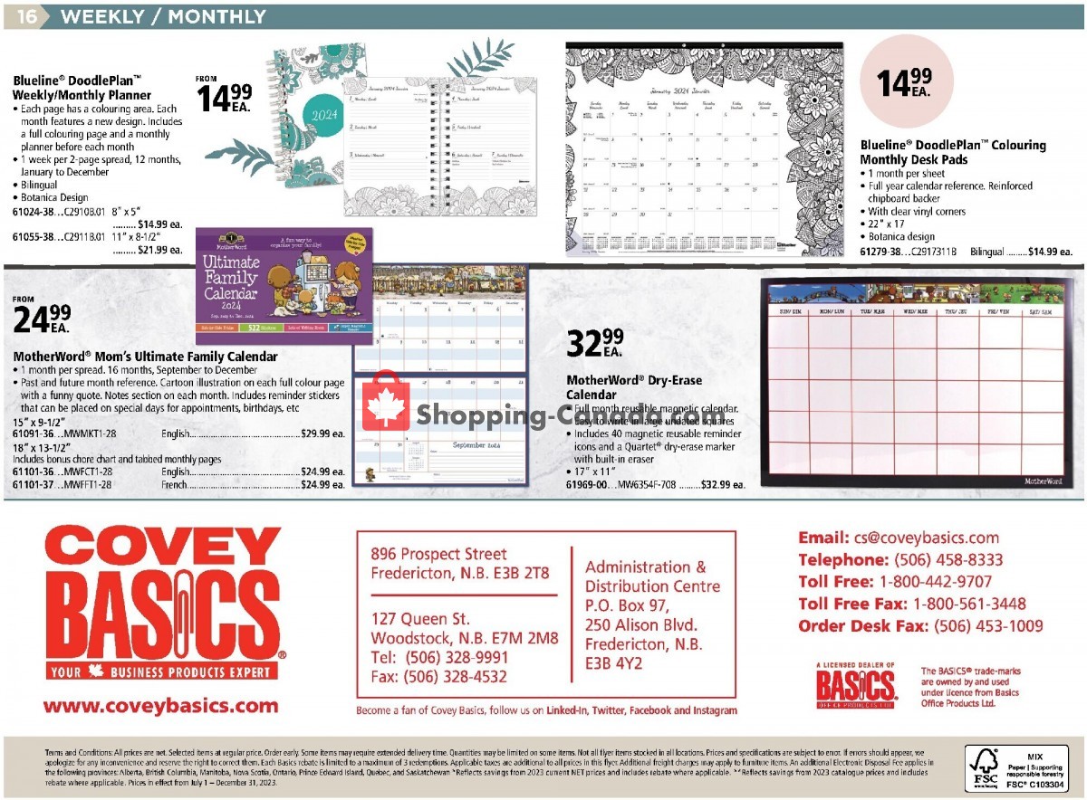 Covey Basics flyer from Monday January 1, 2024 to Tuesday December 31, 2024 - page 16