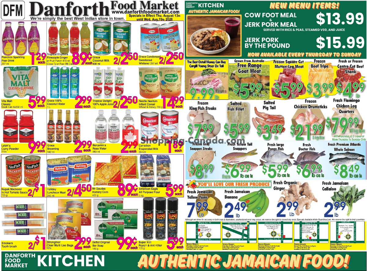 Danforth Food Market flyer from Wednesday August 12, 2026 to Wednesday August 12, 2026 - page 1