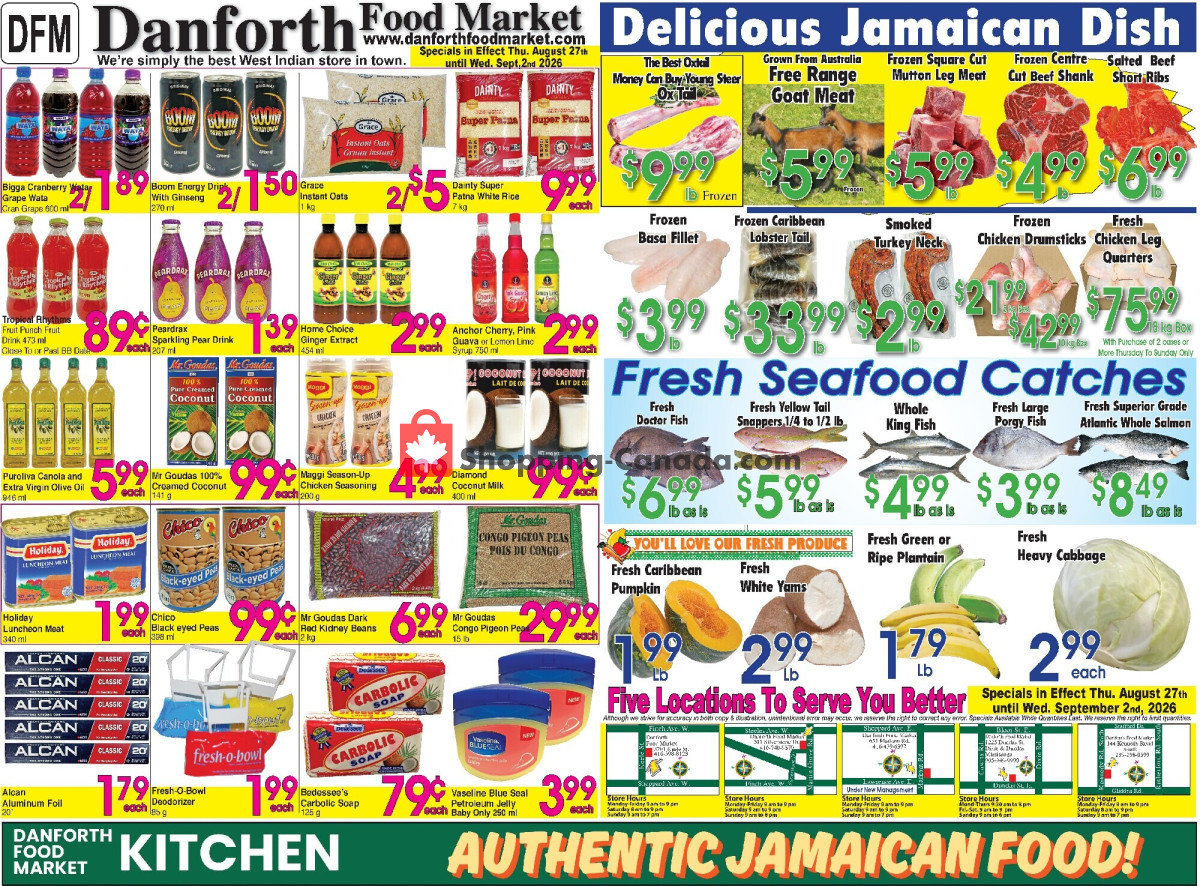 Danforth Food Market flyer from Monday August 17, 2026 to Thursday August 27, 2026 - page 1