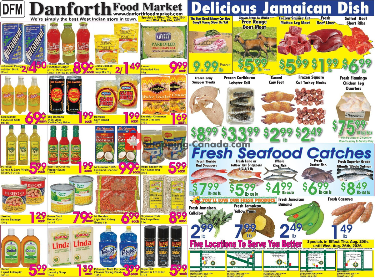 Danforth Food Market flyer from Wednesday August 19, 2026 to Monday August 31, 2026 - page 1