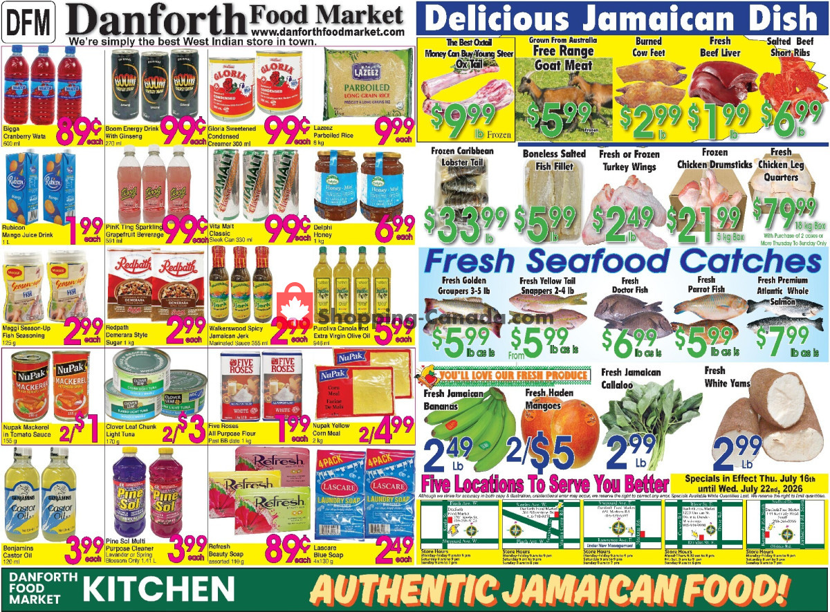 Danforth Food Market flyer from Wednesday July 15, 2026 to Tuesday July 21, 2026 - page 1