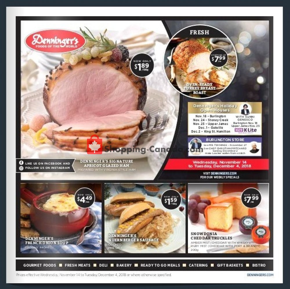 Denninger's flyer from Wednesday November 14, 2018 to Tuesday December 4, 2018 - page 1