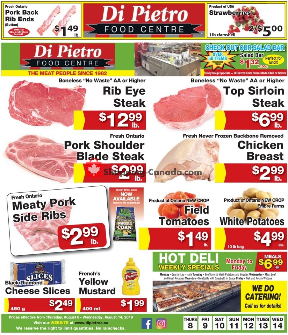 DiPietro's flyer from Thursday August 8, 2019 to Wednesday August 14, 2019 - page 1