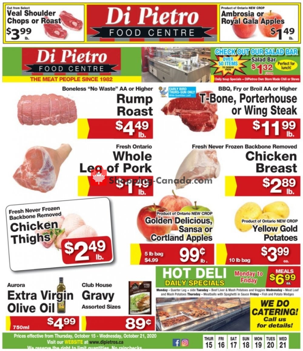 DiPietro's flyer from Thursday October 15, 2020 to Wednesday October 21, 2020 - page 1