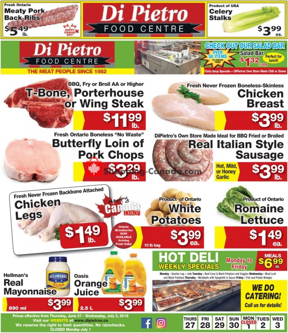 DiPietro's flyer from Thursday June 27, 2019 to Wednesday July 3, 2019 - page 1