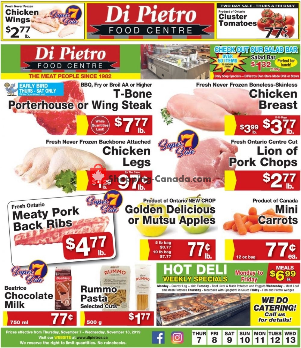 DiPietro's flyer from Thursday November 7, 2019 to Wednesday November 13, 2019 - page 1