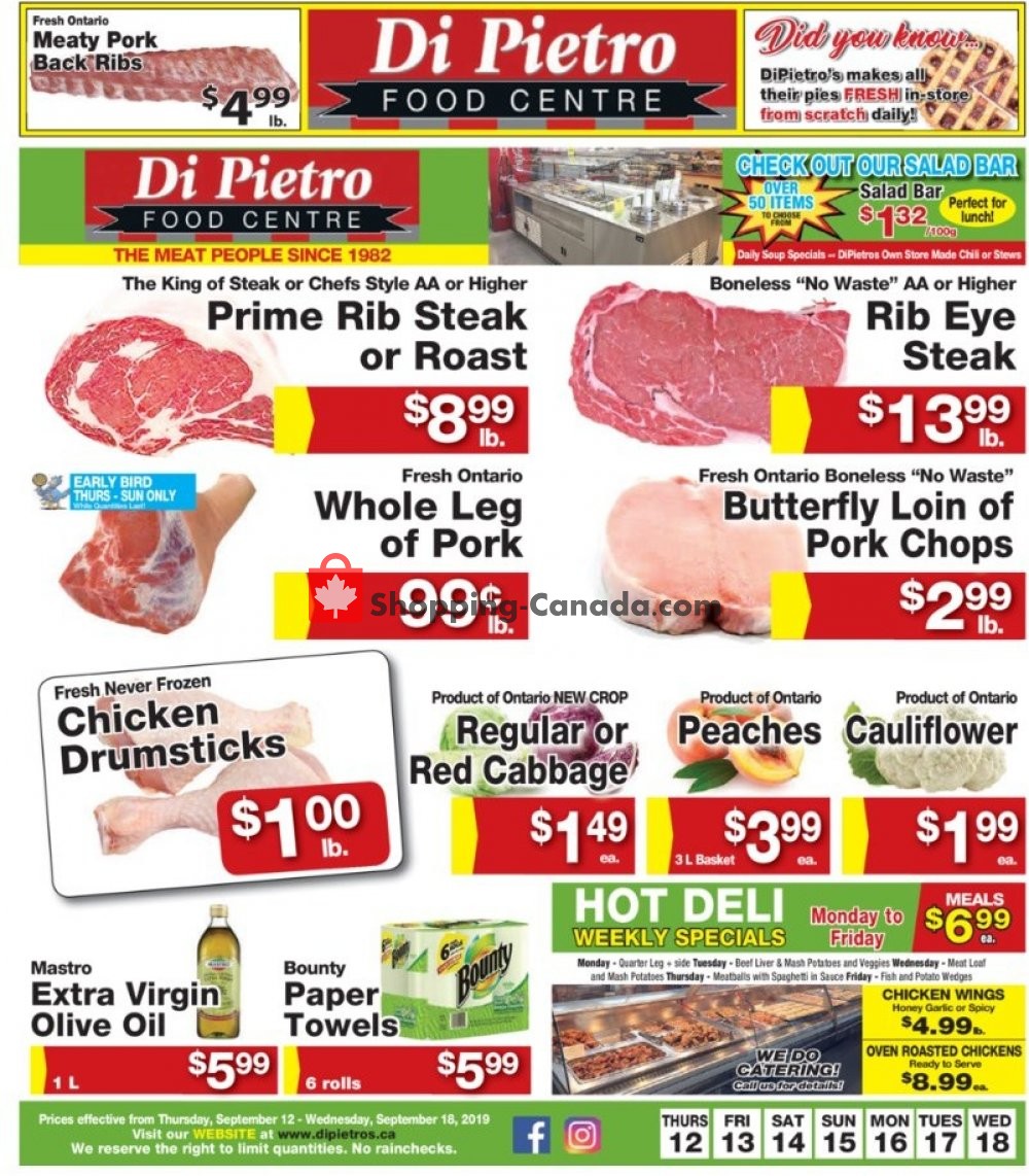 DiPietro's flyer from Thursday September 12, 2019 to Wednesday September 18, 2019 - page 1