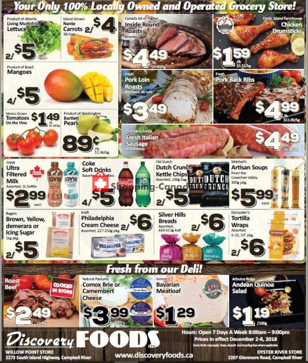 Discovery Foods flyer from Sunday December 2, 2018 to Saturday December 8, 2018 - page 1
