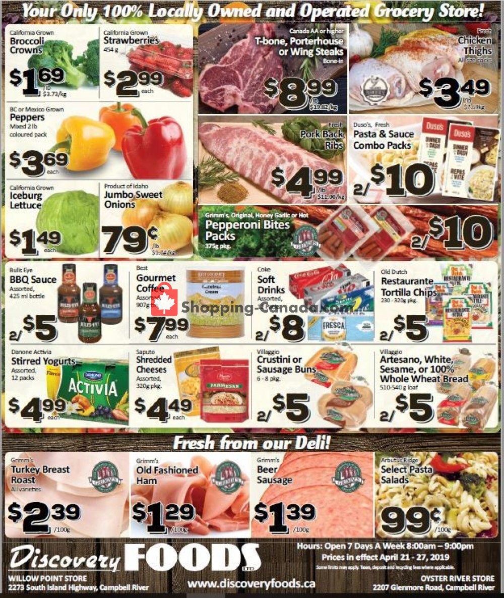 Discovery Foods flyer from Sunday April 21, 2019 to Saturday April 27, 2019 - page 1
