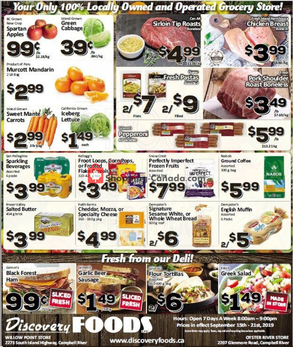 Discovery Foods flyer from Sunday September 15, 2019 to Saturday September 21, 2019 - page 1