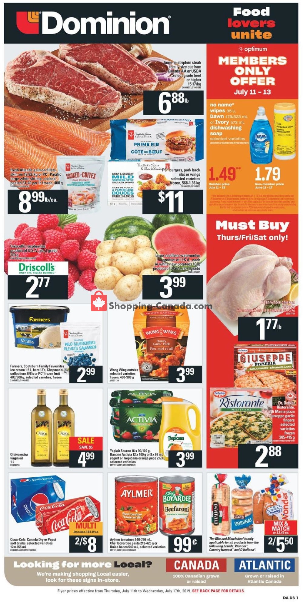 Dominion flyer from Thursday July 11, 2019 to Wednesday July 17, 2019 - page 1
