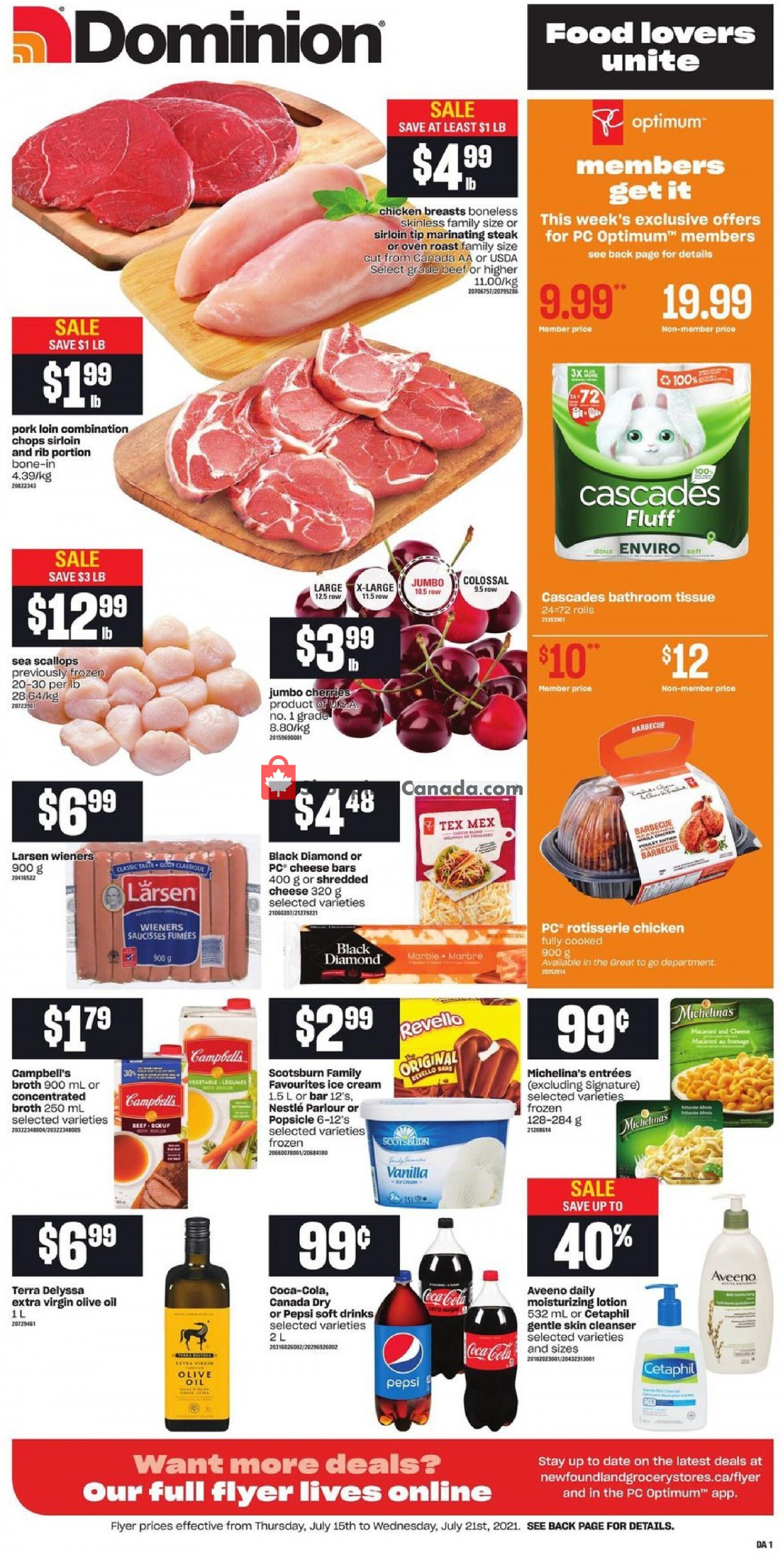 Dominion flyer from Thursday July 15, 2021 to Wednesday July 21, 2021 - page 1