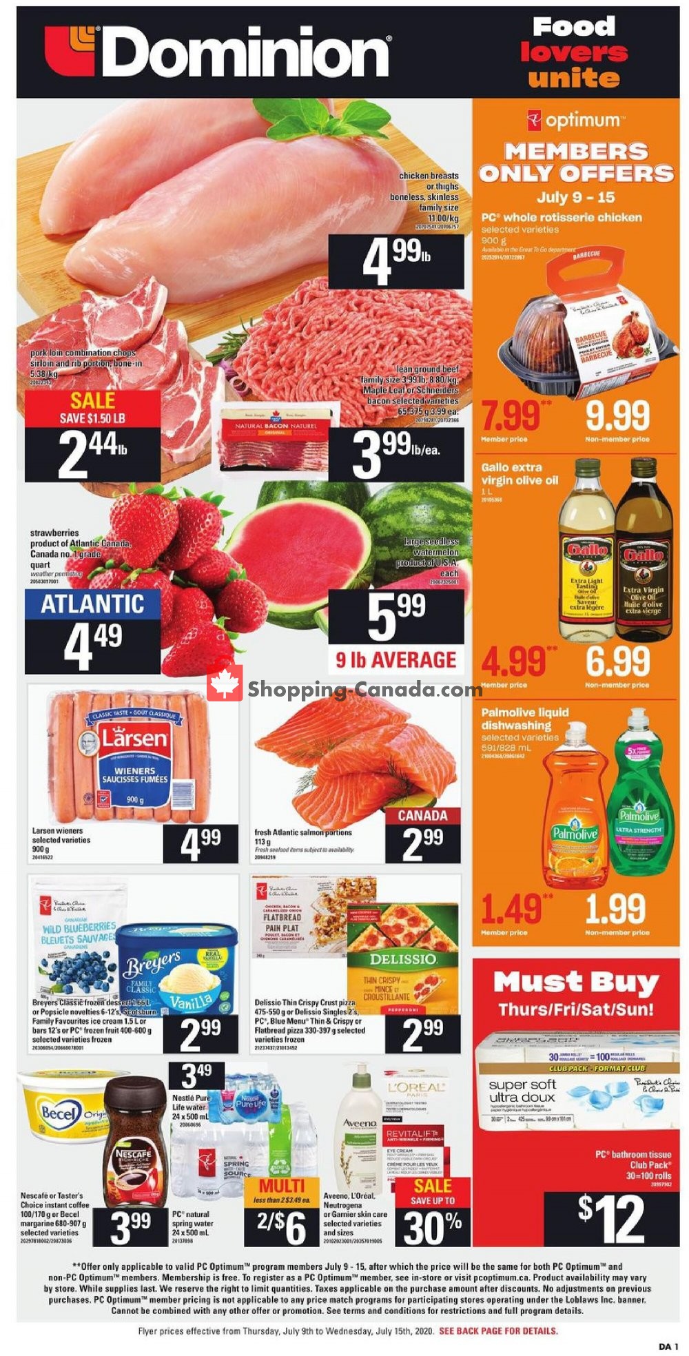 Dominion flyer from Thursday July 9, 2020 to Wednesday July 15, 2020 - page 1
