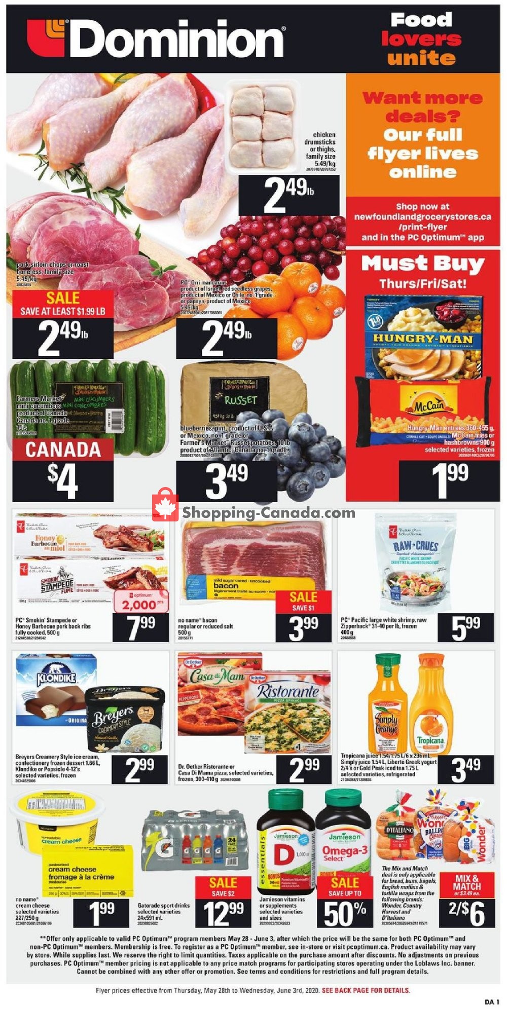 Dominion flyer from Thursday May 28, 2020 to Wednesday June 3, 2020 - page 1