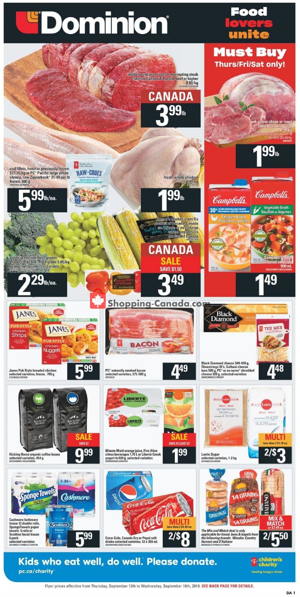 Dominion flyer from Thursday September 12, 2019 to Wednesday September 18, 2019 - page 1
