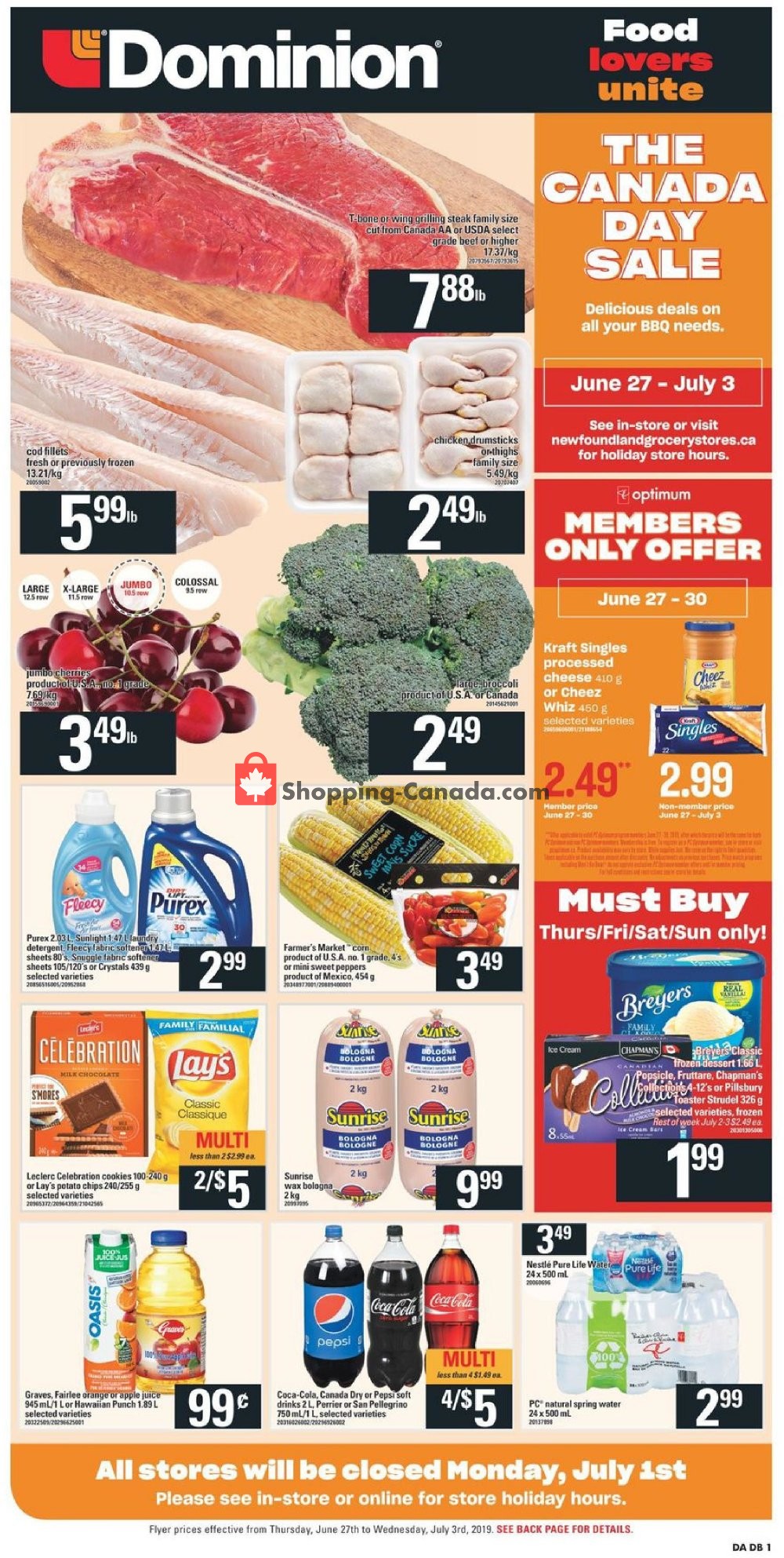 Dominion flyer from Thursday June 27, 2019 to Wednesday July 3, 2019 - page 1