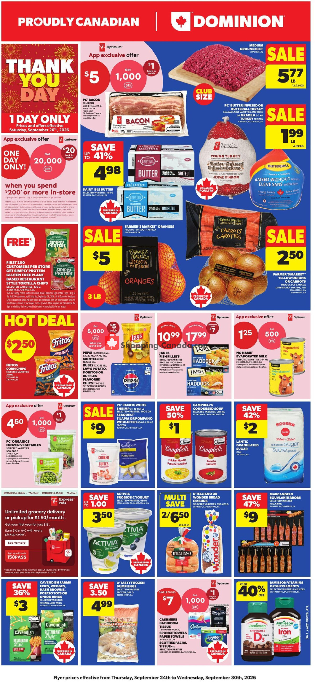 Dominion flyer from Thursday September 24, 2026 to Wednesday September 30, 2026 - page 1