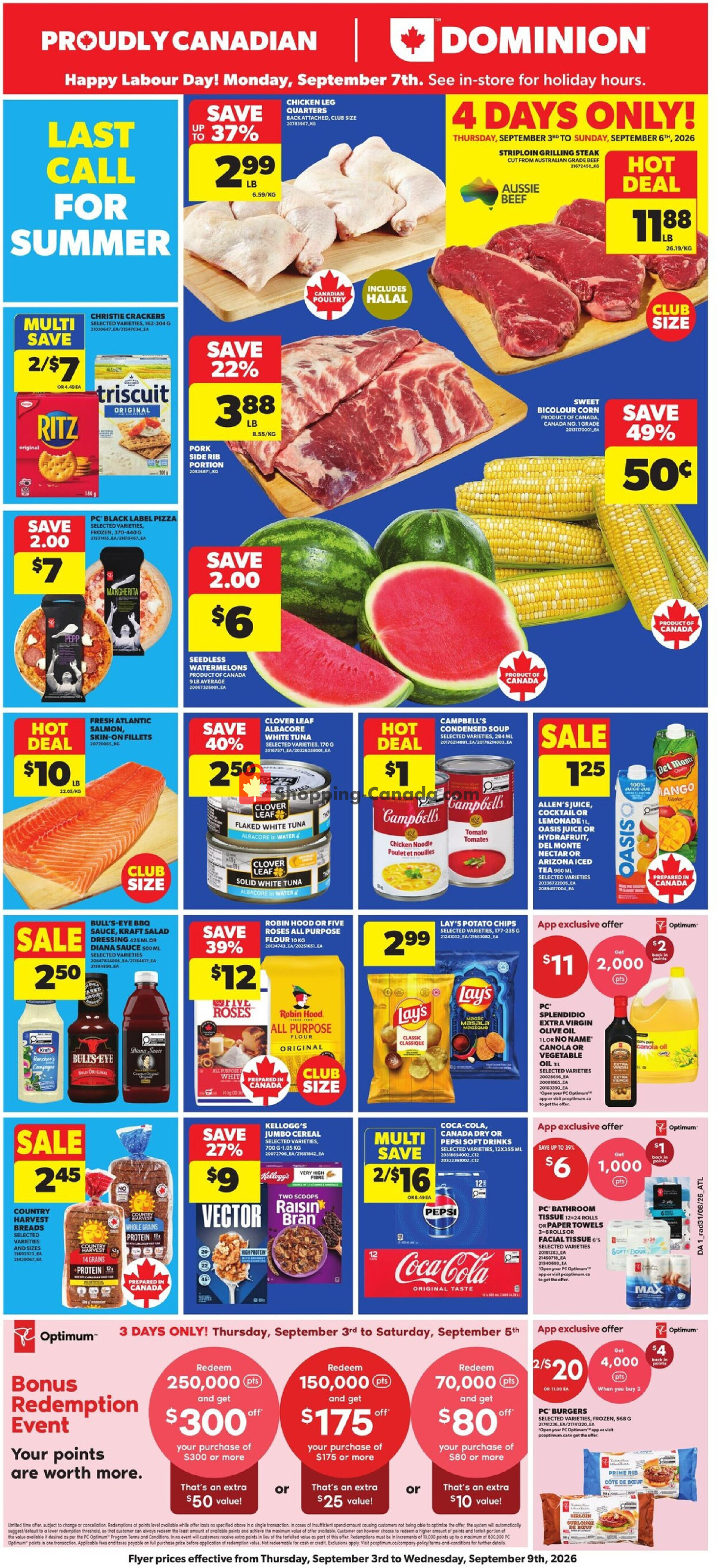 Dominion flyer from Thursday September 3, 2026 to Wednesday September 9, 2026 - page 1