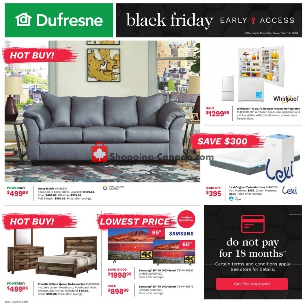 Dufresne Canada, flyer (Black Friday Early Access) November 13