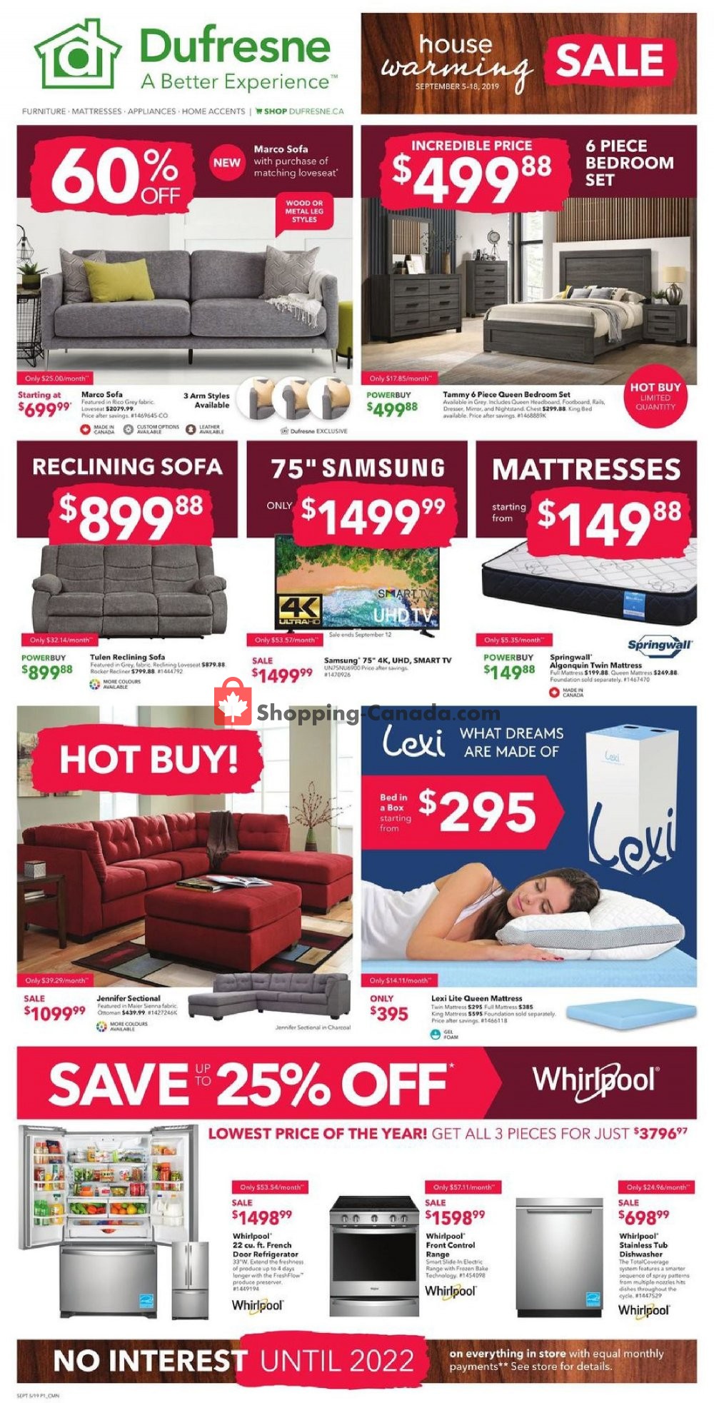 Dufresne flyer from Thursday September 5, 2019 to Wednesday September 18, 2019 - page 1