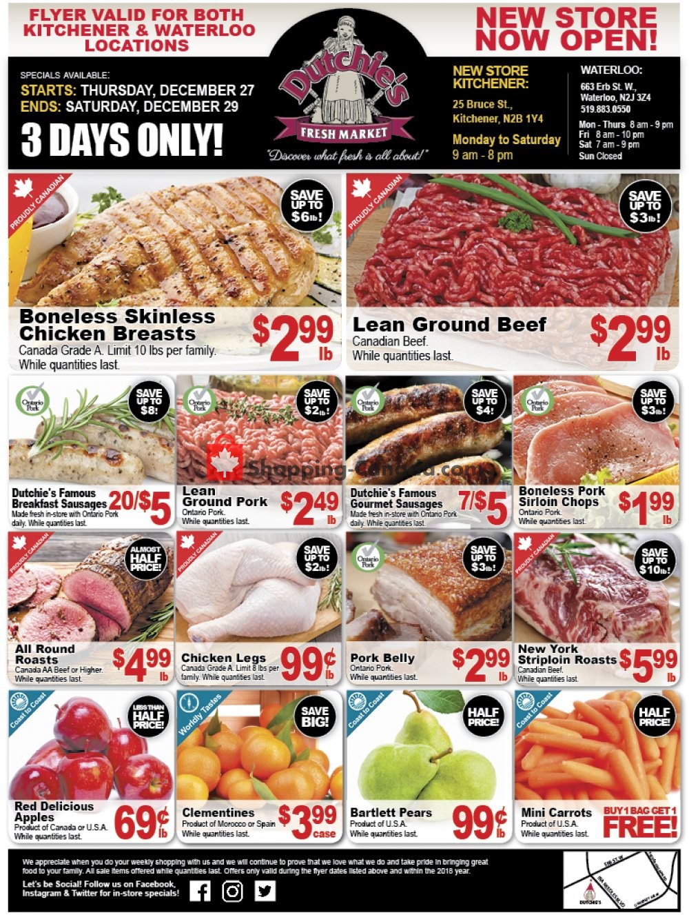 Dutchie's Fresh Market flyer from Thursday December 27, 2018 to Saturday December 29, 2018 - page 1
