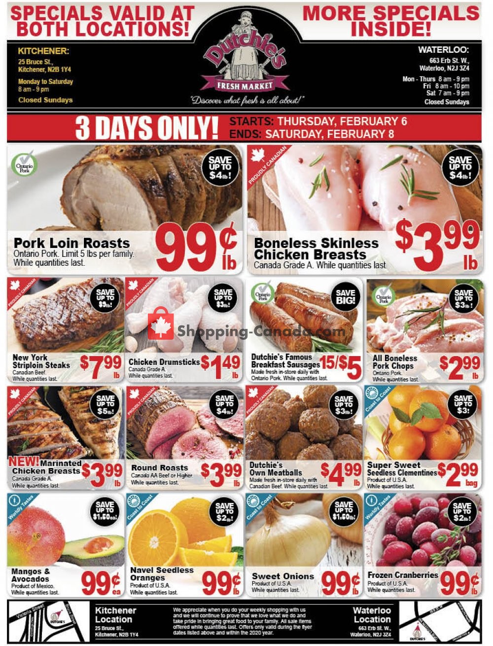 Dutchie's Fresh Market flyer from Thursday February 6, 2020 to Saturday February 8, 2020 - page 1