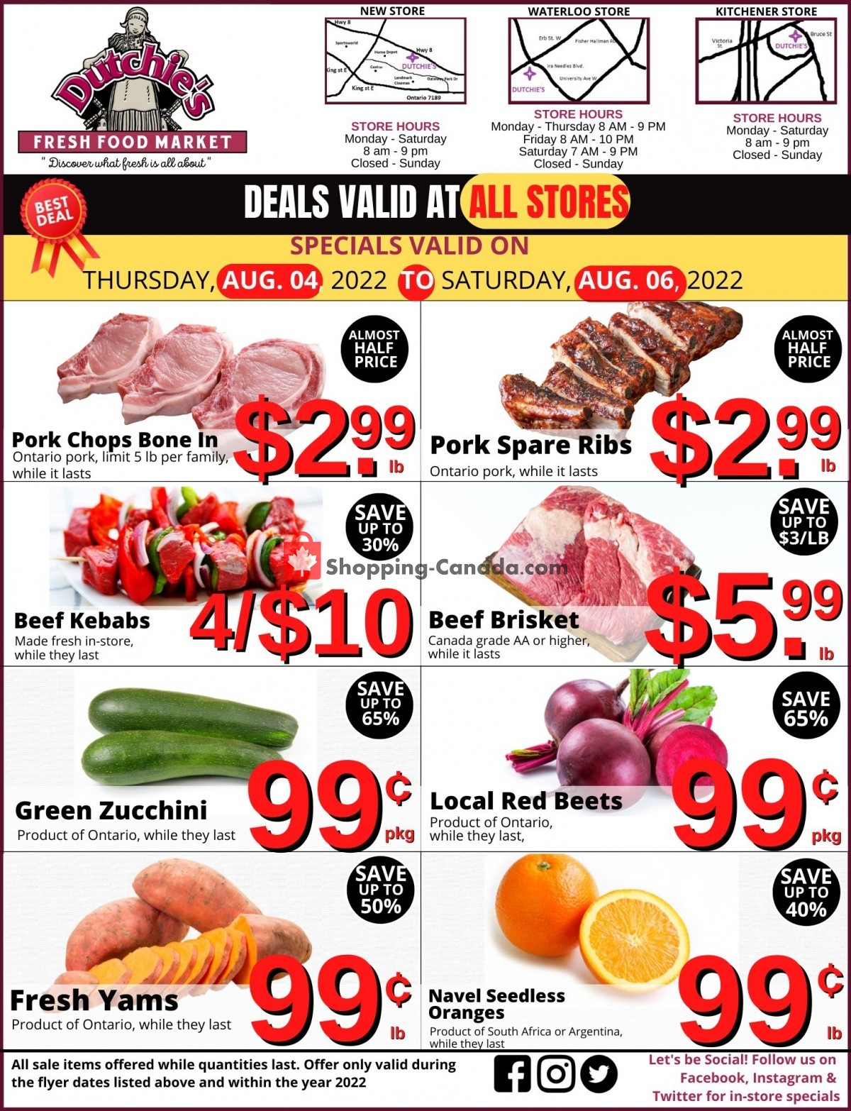 Dutchie's Fresh Market Canada, flyer (Hot Offers) August 4 August