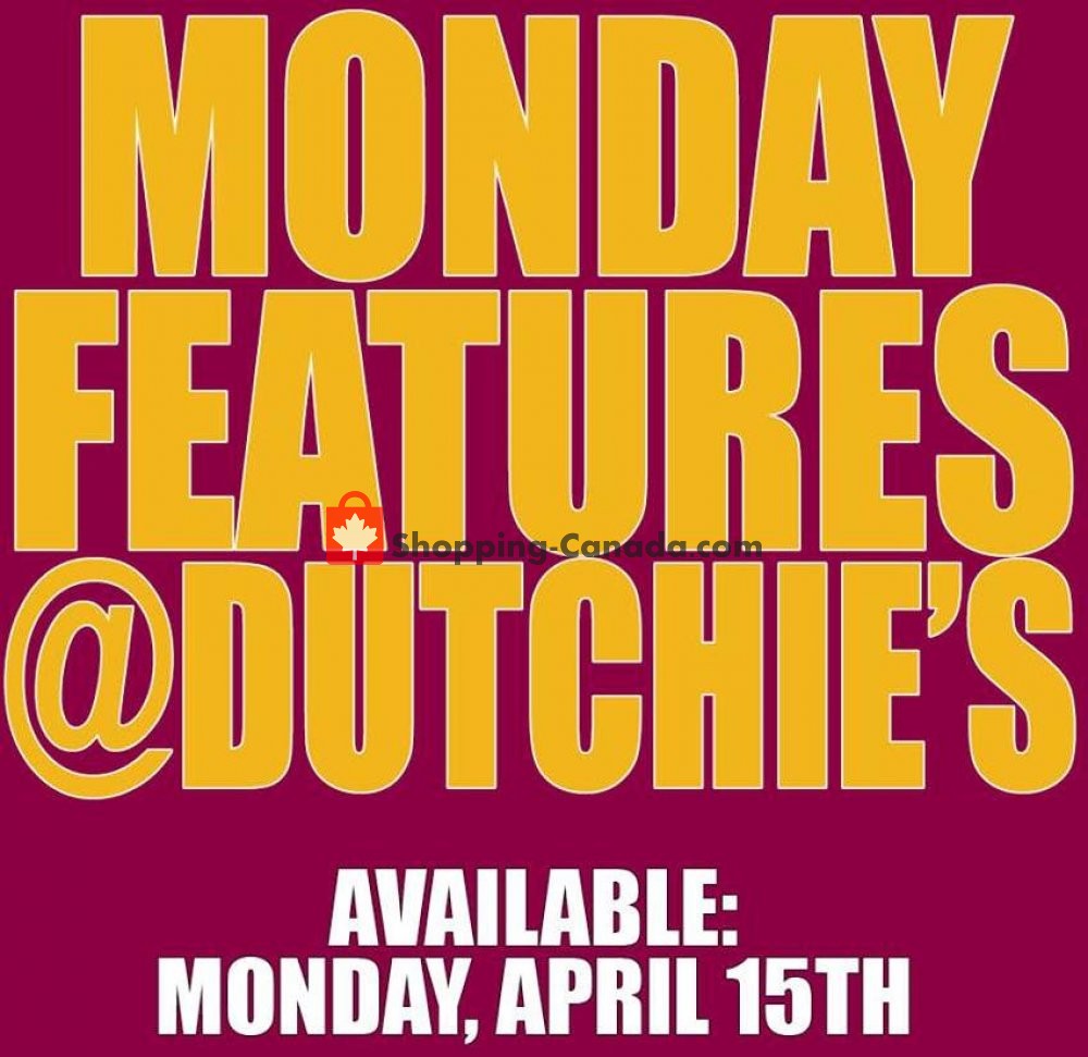 Dutchie's Fresh Market flyer from Monday April 15, 2019 to Monday April 15, 2019 - page 1