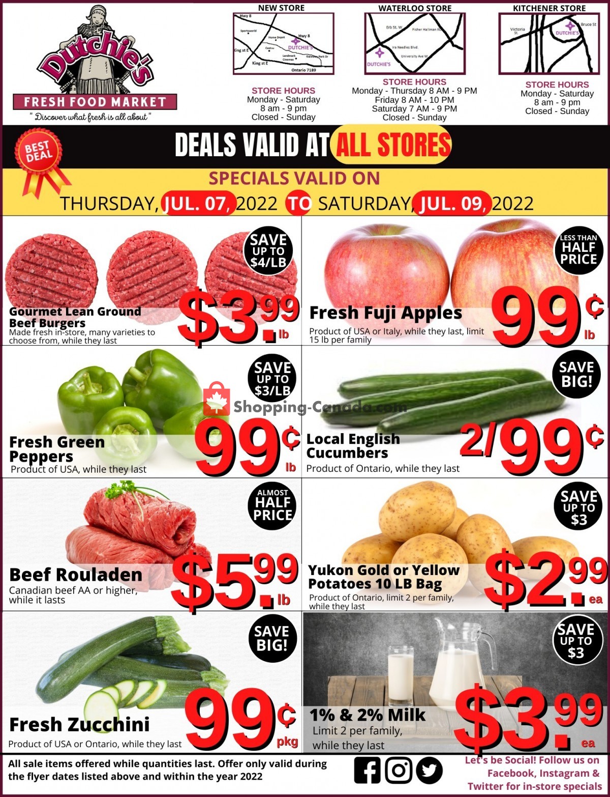 Dutchie's Fresh Market Canada, flyer (Special Offer) July 7 July 9