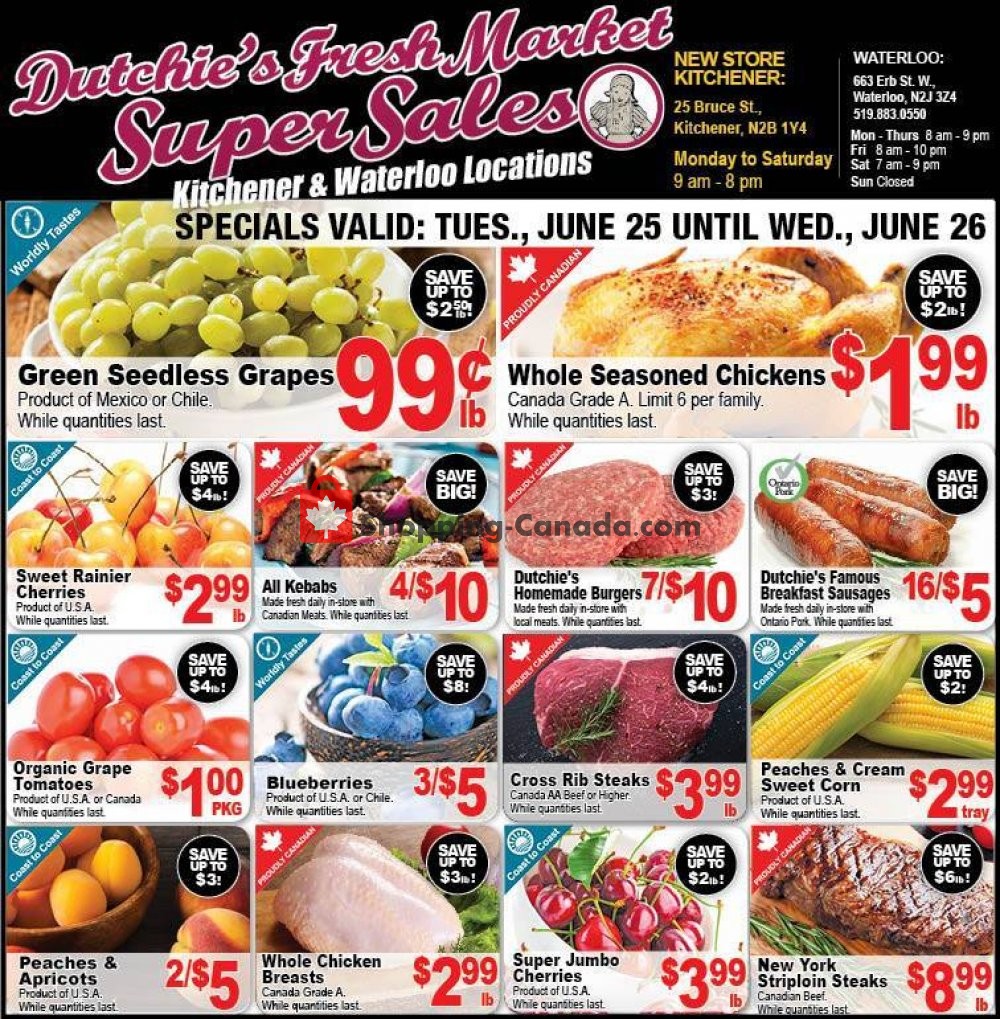 Dutchie's Fresh Market flyer from Tuesday June 25, 2019 to Wednesday June 26, 2019 - page 1